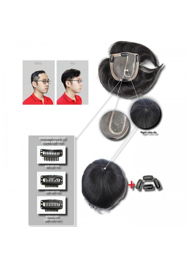 Tóc Giả Dạng Kẹp Viền PU Mỏng - VTG K01